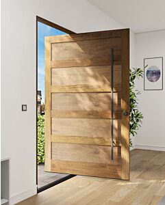 Pentara|Mahogany Pentara 5 Panel Contemporary Modern Shaker Pivot Door