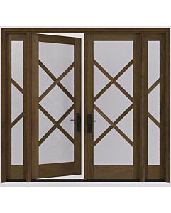 Mahogany Phoenix Full Lite, Artistic Lite Designer SDL Contemporary Modern Shaker Double Door, Sidelites