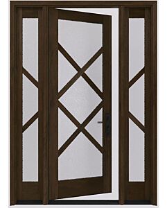 Mahogany Phoenix Full Lite, Artistic Lite Designer SDL Contemporary Modern Shaker Single Door, Sidelites