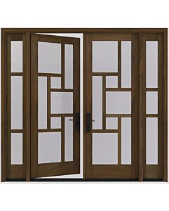 Mahogany Pinellas Full Lite, Artistic Lite Designer SDL Contemporary Modern Shaker Double Door, Sidelites