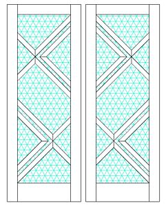 Mahogany Ras-10 Full Lite, Artistic Lite Designer SDL Shaker Double Door