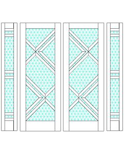 Mahogany Ras-10 Full Lite, Artistic Lite Designer SDL Shaker Double Door, Sidelites