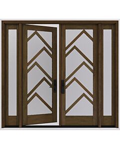 Mahogany Ras-11 Full Lite, Artistic Lite Designer SDL Shaker Double Door, Sidelites