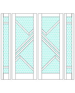 Mahogany Ras-12 Full Lite, Artistic Lite Designer SDL Shaker Double Door, Sidelites