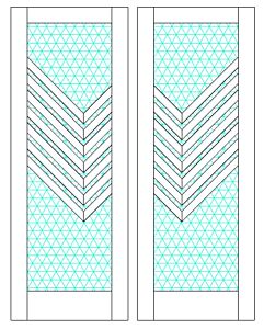 Mahogany Ras-3 Full Lite, Artistic Lite Designer SDL Shaker Double Door