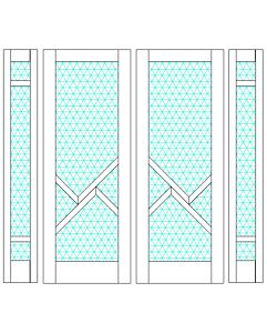 Mahogany Ras-5 Full Lite, Artistic Lite Designer SDL Shaker Double Door, Sidelites