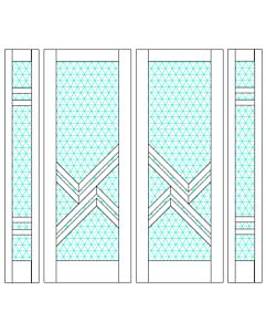 Mahogany Ras-6 Full Lite, Artistic Lite Designer SDL Shaker Double Door, Sidelites