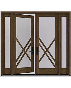 Mahogany Ras-7 Full Lite, Artistic Lite Designer SDL Shaker Double Door, Sidelites