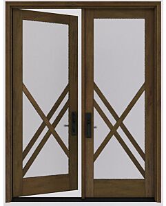 Mahogany Ras-7 Full Lite, Artistic Lite Designer SDL Shaker Double Door