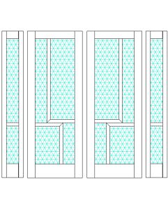 Mahogany Ras-8 Full Lite, Artistic Lite Designer SDL Shaker Double Door, Sidelites