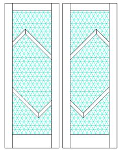 Mahogany Ras-9 Full Lite, Artistic Lite Designer SDL Shaker Double Door