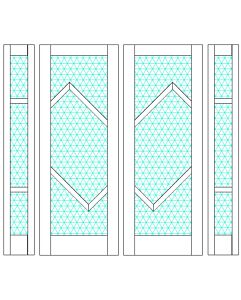 Mahogany Ras-9 Full Lite, Artistic Lite Designer SDL Shaker Double Door, Sidelites