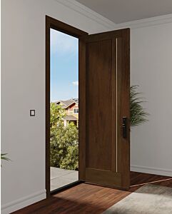 Mahogany Lux Slimlite Razor Lite  Contemporary Modern 1 Panel Shaker Single Door