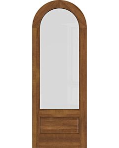 Mahogany Round Top 3/4 Lite 1 Panel Single Door|G7501-R-OG
