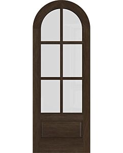 Mahogany Round Top 3/4 Lite, 6 Lite SDL 1 Panel Single Door|G7506-R-OG