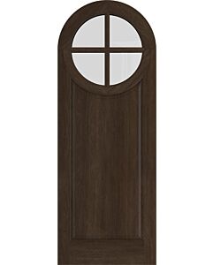 Mahogany Circle Round Top 4 Lite, Top View SDL 1 Panel Single Door|GC401-RT-OG