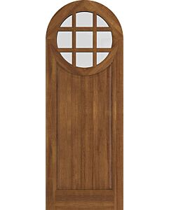 Mahogany Circle Round Top 9 Lite, Top View SDL 1 Panel Single Door|GC901-RT-OG