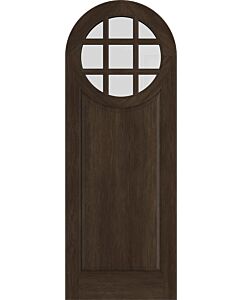 Mahogany Circle Round Top 9 Lite, Top View SDL 1 Panel Single Door|GC901-RT-OG
