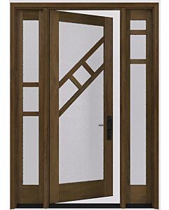 Mahogany Suez Full Lite, Artistic Lite Designer SDL Contemporary Modern Shaker Single Door, Sidelites