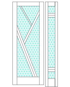 Mahogany Tree-3 Full Lite, Artistic Lite Designer SDL Shaker Single Door, Sidelite