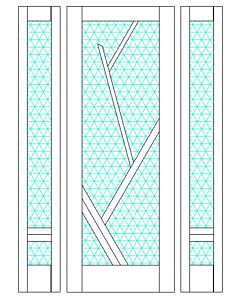 Mahogany Tree-6 Full Lite, Artistic Lite Designer SDL Shaker Single Door, Sidelites