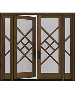 Mahogany Victoria Full Lite, Artistic Lite Designer SDL Contemporary Modern Shaker Double Door, Sidelites