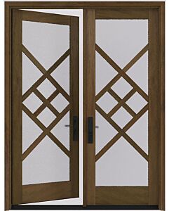 Mahogany Victoria Full Lite, Artistic Lite Designer SDL Contemporary Modern Shaker Double Door