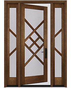 Mahogany Victoria Full Lite, Artistic Lite Designer SDL Contemporary Modern Shaker Single Door, Sidelites