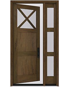 Mahogany Whickham Craftsman Top View Designer SDL 2 Panel Shaker Single Door, Sidelite