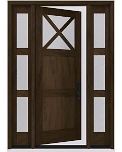 Mahogany Whickham Craftsman Top View Designer SDL 2 Panel Shaker Single Door, Sidelites