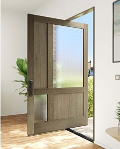 ZenithLux| Mahogany ZenithLux Stylish Multi Lite Multi Panel Contemporary Modern Shaker Pivot Door
