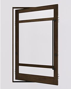 Mahogany FLUX Stylish Multi Lite SDL Contemporary Modern Shaker Impact-Rated Pivot Door