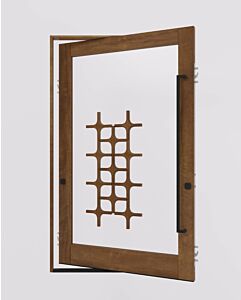 Mahogany Grava SDO Contemporary Modern Shaker Impact-Rated Pivot Door