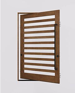 Mahogany Linealux Slimlite SDL Contemporary Modern Shaker Impact-Rated Pivot Door