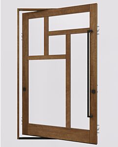 Mahogany OCULUS Stylish Multi Lite SDL Contemporary Modern Shaker Impact-Rated Pivot Door