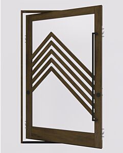 Mahogany RAS-1 Stylish Multi Lite SDL Contemporary Modern Shaker Impact-Rated Pivot Door