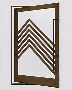 Mahogany RAS-3 Stylish Multi Lite SDL Contemporary Modern Shaker Impact-Rated Pivot Door