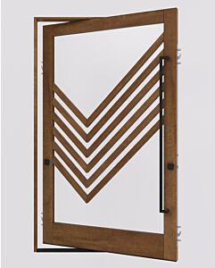 Mahogany RAS-4 Stylish Multi Lite SDL Contemporary Modern Shaker Impact-Rated Pivot Door