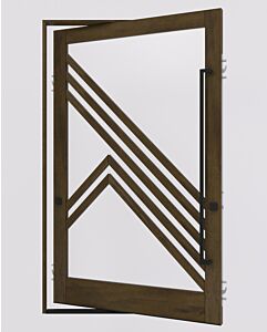 Mahogany RAS-6 Stylish Multi Lite SDL Contemporary Modern Shaker Impact-Rated Pivot Door