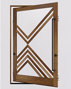 Mahogany RAS-7 Stylish Multi Lite SDL Contemporary Modern Shaker Impact-Rated Pivot Door