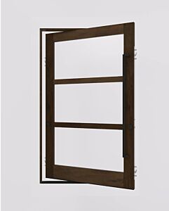 Mahogany Trilux 3 Lite SDL Contemporary Modern Shaker Impact-Rated Pivot Door