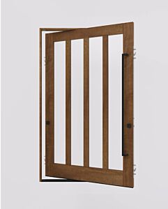 Mahogany Trinity 4 Lite SDL Contemporary Modern Shaker Impact-Rated Pivot Door