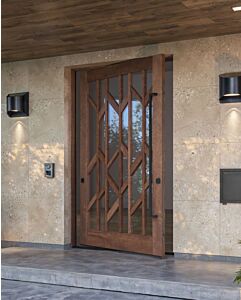 Mahogany SHARDIS SDL Contemporary Modern Shaker Impact-Rated Pivot Door