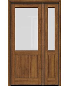 Mahogany 1/2 Lite 1 Panel Single Door, 1/2 Lite Sidelite|G5001-OG