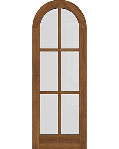 Mahogany Round Top Full Lite, 6 Lite SDL Single Door|G601-R-OG