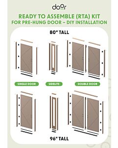 Mahogany 1/2 Lite 1 Panel Double Door, 1/2 Lite Sidelites|G5001-OG