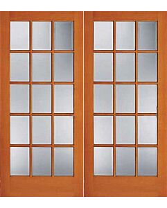 6-8 15-Lite Exterior Fir Double Door, 1515