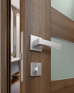 Prefinished Avon 07-07 Vetro Pecan Nutwood Modern Interior Double Door