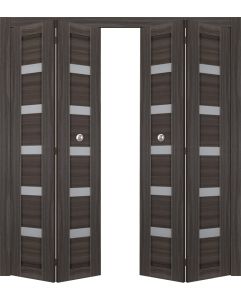 Prefinished Leora Vetro Gray Oak Modern Interior Bi-Fold 4 Door