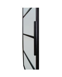 3 Lite 1 Panel Contemporary Metal Single Barn Door